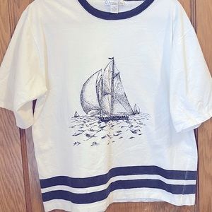 Vintage Christian Dior Shirt - Navy and White